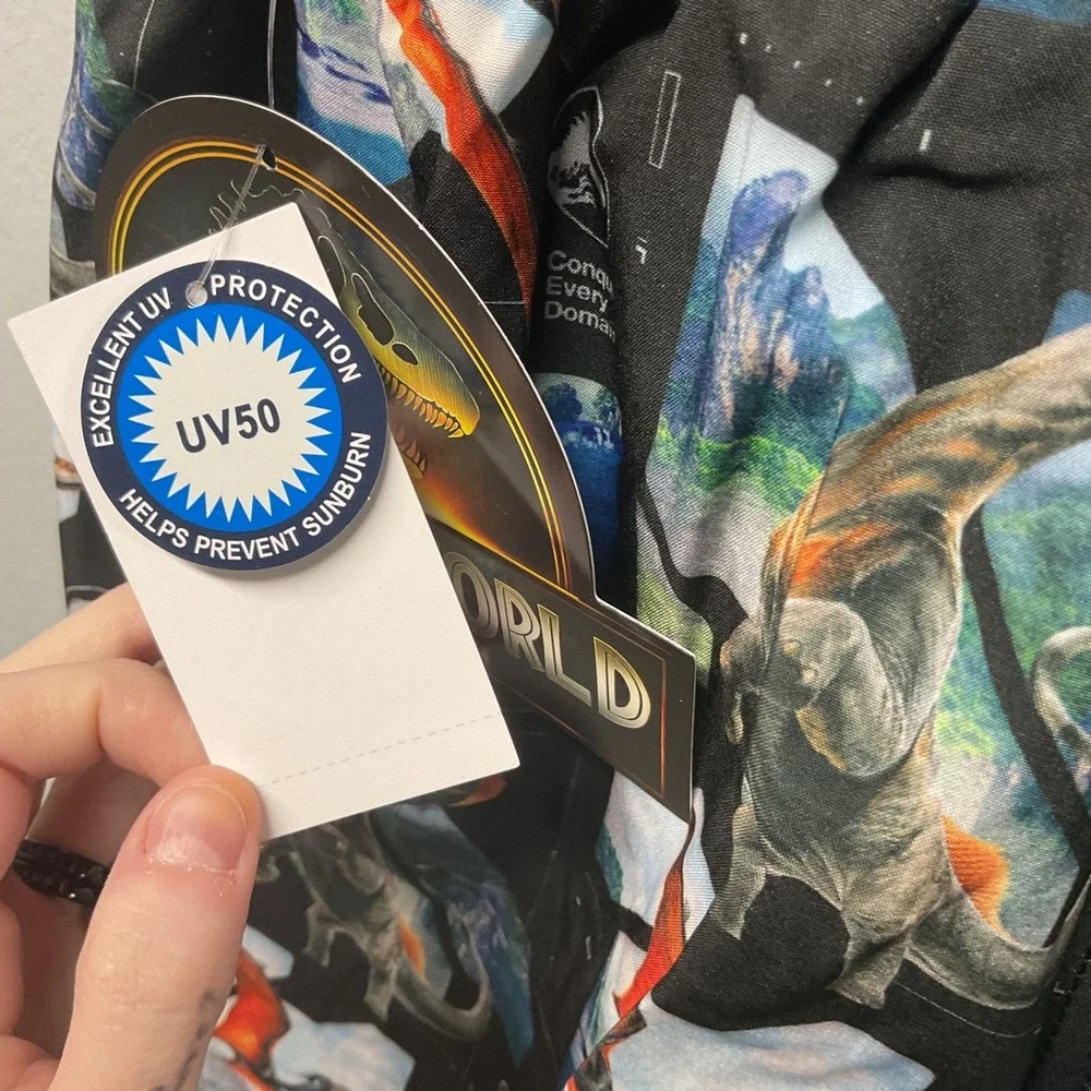 Jurassic World Boys Swim Shorts Black Dinosaur Print UV50 Size 4/5
